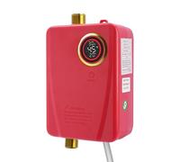 MINRS Chauffe-eau électrique instantané 3,5 kW 220 V - Avec affichage de la température LED et pommeau de douche - Mini chauffe-eau électrique instantané - Rouge