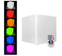 MINRS Cube lumineux LED d'extérieur avec télécommande, pour jardin, sept couleurs et luminosité, pour intérieur et extérieur, étanche