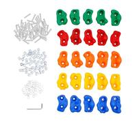 MINRS Lot de 25 poignées d'escalade pour enfants - Multicolore - Charge maximale : 100 kg - Mur d'escalade d'intérieur avec vis de fixation pour tour de jeu et mur d'escalade