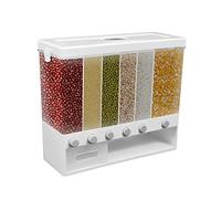 MINRS Lot de 6 distributeurs de céréales à grille - Avec couvercle amovible - Partitions amovibles - À poser ou à monter au mur - Blanc - 10 l