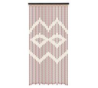 MINRS Rideau de porte, rideau décoratif, rideau de perles, dimensions 90 x 175 cm, en bois et bambou, pour portes dans le salon, le balcon, la cour, le bureau, café blanc