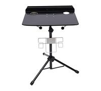 MINRS Station de travail pour tatouage, table de travail portable de 71,5 à 112 cm, réglable en hauteur avec support de tasse, pieds en caoutchouc antidérapants, pliable, pour salon de beauté