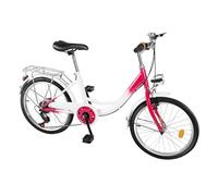MINRS Vélo pour enfant de 20 pouces, pour fille/adolescent, 6 vitesses, frein en forme de V et frein à tambour, avec feu avant, support arrière, sonnette, garde-boue, pour enfants de 1,45 à 1,65 m,