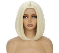 MINSEEYOO Perruque synthétique pour femme - 30,5 cm - Cheveux raides et raie au milieu - Résistante à la chaleur - Pour cosplay, fête, Halloween