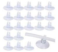 MINSHUXI 20 Pcs Ventouses Transparent pour Aquarium, 5mm Ventouses Aquarium avec Porte-Tube Clips Pinces pour Poissons d'Aquarium Ventouses Pompe à Air