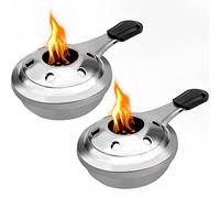 MINSHUXI 2Pcs Réchaud à Alcool Portable en Acier Inoxydable, Brûleur d'alcool Détachable pour Fondue, Brûleur à Alcool Gélifié pour Le Camping en Plein Air, Écologiquez
