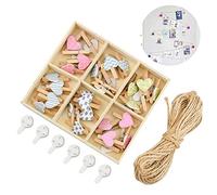 MINSHUXI Corde Photo de 10 m avec 30 Pinces en Bois et 6 Clous sans Trace pour Suspendre des Photos créatives et Belles - Décoration Murale pour Chambre d'enfant