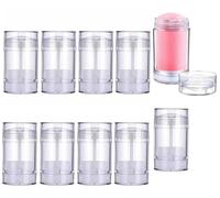 Minsily Lot de 10 Boites Rondes Transparentes Vides pour Déodorants - 50 ml - En Plastique - Pour Déodorant, Baume à Lèvres - Rechargeables - Pour Rouge à Lèvres, Crayon, Chapstick
