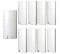 Minsily Lot de 10 boîtes vides vides en plastique pour déodorants, baumes à lèvres, baumes à lèvres, déodorants, tubes ovales rechargeables sans BPA pour déodorants, rouge à lèvres, crayon, chapstick