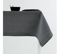 MINT DECO Nappe rectangulaire Loire anti-taches, coton combiné au toucher naturel, couleur gris foncé, 140 x 240 cm, fabriquée en Espagne, lavable en machine, convient pour l'intérieur et l'extérieur
