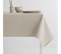 MINT DECO Nappe rectangulaire Loire anti-taches, coton combiné au toucher naturel, couleur ivoire, 140 x 240 cm, fabriquée en Espagne, lavable en machine, convient pour l'intérieur et l'extérieur
