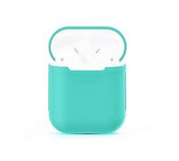 (Mint Green)Portable Wireless Bluetooth Earphone Silicone Protective Box Anti-lost Dropproof Storage Bag for Apple AirPods 1/2
