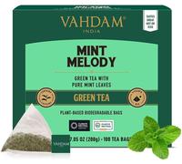 Mint Melody Thé Vert (100 Sachets De Thé Pyramid) 100% De Feuilles De Menthe Verte Et De Menthe Poivrée NaturellesDirectement De La Source En IndeInfusion Chaude/Glacée