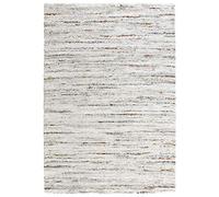 Mint Rugs Delight Tapis de salon à Poils Longs, Doux et Moelleux, Style bohème, à Rayures, chiné, pour Chambre d'enfant, Chambre à Coucher, Cuisine, couloir, crème, Gris, 160 x 230 cm