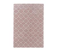 Mint Rugs Luna Shaggy Flokati Tapis à Poils Longs Doux et Moelleux Motif géométrique pour Salon, Cuisine, Couloir ou Chambre à Coucher, Rose crème, 120 x 170 cm, polypropylène