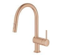Grohe Minta mitigeur d'évier 32321DL2 brushed warm sunset, double pomme de douche extractible, bec C