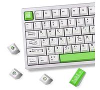 mintcaps Keycaps Lot de touches 148 touches blanches et vertes en PBT à double injection pour clavier mécanique Cherry Gateron MX Switches 65 % 70 % 75 % 100 % Cherry Gateron MX Switches