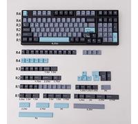 mintcaps Lot de 173 touches Cherry Profile Doubleshot pour claviers mécaniques Cherry MX 60 %, 65 %, 75 %, 95 %, noir, gris, bleu