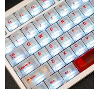 mintcaps Touches blanches transparentes - 151 touches transparentes profil cerise, ensemble de touches PC rétroéclairées, touches personnalisées, 75 % de brillance à travers le clavier mécanique