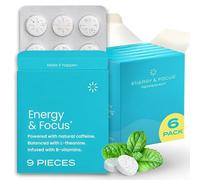 Mintes de caféine énergétique avec L-théanine, Chewing-Gum, caféine, B12 & B6 - Boost Focus & énergie, sans Sucre, Portable (54 pcs),1PCS