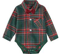 mintgreen Body Mariage Bebe Garçon, Noël Nouveau-né Grandir Plaid Gentleman Noeud Papillon Gilet Chemise, Vert, 12-18 Mois, 90