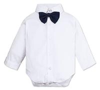 mintgreen Body Mariage Bebe Garçon, Nouveau-né Grandir Gentleman Noeud Papillon Gilet Chemise, Blanc, 3-6 mois, 60