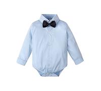 mintgreen Body Mariage Bebe Garçon, Nouveau-né Grandir Gentleman Noeud Papillon Gilet Chemise, Bleu, 12-18 mois, 90