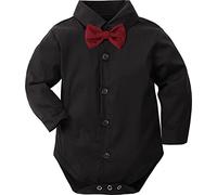 mintgreen Body Mariage Bebe Garçon, Nouveau-né Grandir Gentleman Noeud Papillon Gilet Chemise, Noir, 3-6 Mois, 60