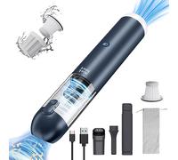 Minthouz Aspirateur de voiture sans fil puissant 17 000 Pa, 3 en 1 rechargeable sans fil 120 W avec souffleur et lumière, aspirateur à main portable pour voiture/maison/clavier (bleu)