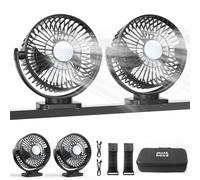 Minthouz Lot de 2 ventilateurs magnétiques rechargeables pour chariot de golf avec boîte de rangement