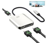 Minthouz USB C to HDMI Splitter, 4k@60hz Dual Adapter with 95W PD,3 in 1USB C Hub,USB-C to HDMI 2.0 for MacBook/Chromebook Pixel/Lenovo/Surface/Dell(MST for Windows Only)