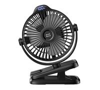 Minthouz Ventilateur Portable USB, Ventilateur Bureau Silencieux avec Clip, Batterie 8000mAh Rechargeable, 5 Vitesses, Idéal pour Camping, Poussette, Maison, Bureau