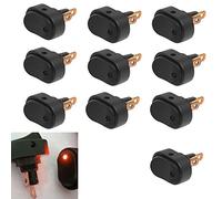 Mintice™ 10 X 12V 30A rouge voiture moto bouton d'éclairage de l'interrupteur à bascule à bascule LED On Off SPST 3Pin