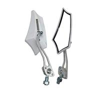 Mintice 2 Pièces Blanc Universel Rétroviseur Latéral de Moto Miroir Scooter Rétroviseurs Latéraux 8mm / 10mm Bicyclette Vélo