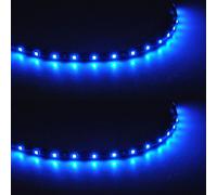 Mintice™ 2 X Bleu 12V 15 LED 30cm véhicule Auto de Voiture Grille Flexible imperméable Dessous du Corps Bande Lumineuse