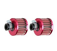 Mintice 2 X Filtre à Air Froid Reniflard Carter Turbo Ventilateur 12mm Mini Rouge pour Voiture Moto