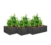 Mintice 3Pcs réutilisable Grand Sac à Plantes Sac de Culture pour légume Plantation Croissance latérale Pots récipient Jardin pour Pomme de Terre, Tomate, Carotte Noir (40 * 30 * 20cm)