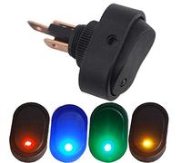 Mintice 4 X 12V 30A bleu rouge vert jaune voiture moto bouton d'éclairage de l'interrupteur à bascule à bascule LED On Off SPST 3Pin
