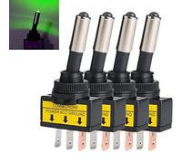 Mintice™ 4 X Interrupteur Inverseur à Bascule Levier 12V 20A LED Vert Lot de Voiture Moto