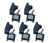 Mintice 5 X 12V 20A Couverture Fibre de Carbone Interrupteur à Bascule Imperméable Borne à Vis en Cuivre SPST ON/OFF Voiture 2 Pin