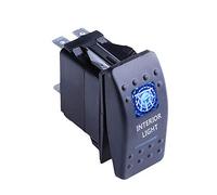 Mintice™ Interrupteur à Bascule Commutateur Lampe Lumière LED Bleu 12V 20A pour Voiture Bateau Moto (Interior Light)