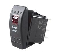 Mintice™ Interrupteur à Bascule Commutateur Lampe Lumière LED Rouge 12V 20A pour Voiture Bateau Moto (Roof Light)