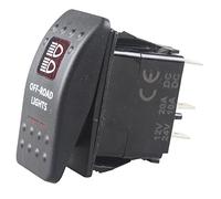 Mintice™ Interrupteur à Bascule Commutateur Lampe Lumière LED Rouge 12V 20A pour Voiture Bateau Moto (Off Road Light)