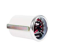 Mintice Jauge de Tachymètre électrique Lumière LED Blanc Jauge de Tachymètre RPM Outil Numérique Instrument de Mètre 2" 52mm Fumée Teinte Len