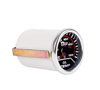 Mintice Jauge de Température d'huile électrique Lumière LED Blanc Jauge Température Huile Numérique Instrument de Mètre 2" 52mm Fumée Teinte Len