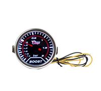 Mintice Jauge de Turbo Boost électrique Lumière LED Blanc Jauge de Turbo Pression Bar Outil Numérique Instrument de Mètre 2" 52mm Fumée Teinte Len