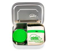 Mintie Lot de 2 boîtes à déjeuner en acier inoxydable,Sans BPA,Boîte à déjeuner écologique,Compartiments,Boîte à goûter,Bande en silicone,Boîte à repas,Récipient à sandwich