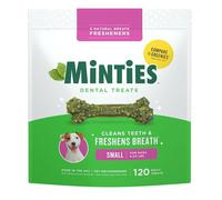 Minties Dental Chews for Dogs, 120 Count, Vet-Recommended Mint-Flavored Treats for Tiny/Small Dogs 5-24 lbs, Dental Bones Clean Teeth, Fight Bad Breath, and Removes Plaque and Tartar