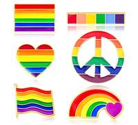 Mintolex Lot de 3/6 épingles LGBTQ+ Pride Ally Progress Pride Ally Pin's Drapeau Bouton Arc-en-ciel Broche en émail You're Safe with Me Can Be Yourself Free Mom Hugs LGBT Gay Lesbienne Trans