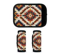 Mintoprints Aztec Southwest Lot de 2 housses de poignée de bagage pour valise, accessoires de voyage pour avion, aéroport, motif géométrique